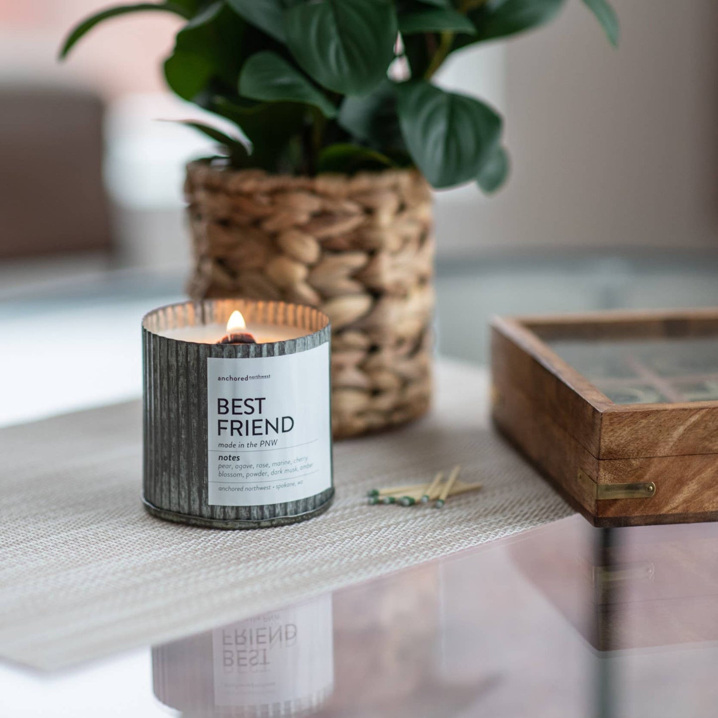 Lighthouse Rustic Vintage Farmhouse Wood Wick Candle: 10oz