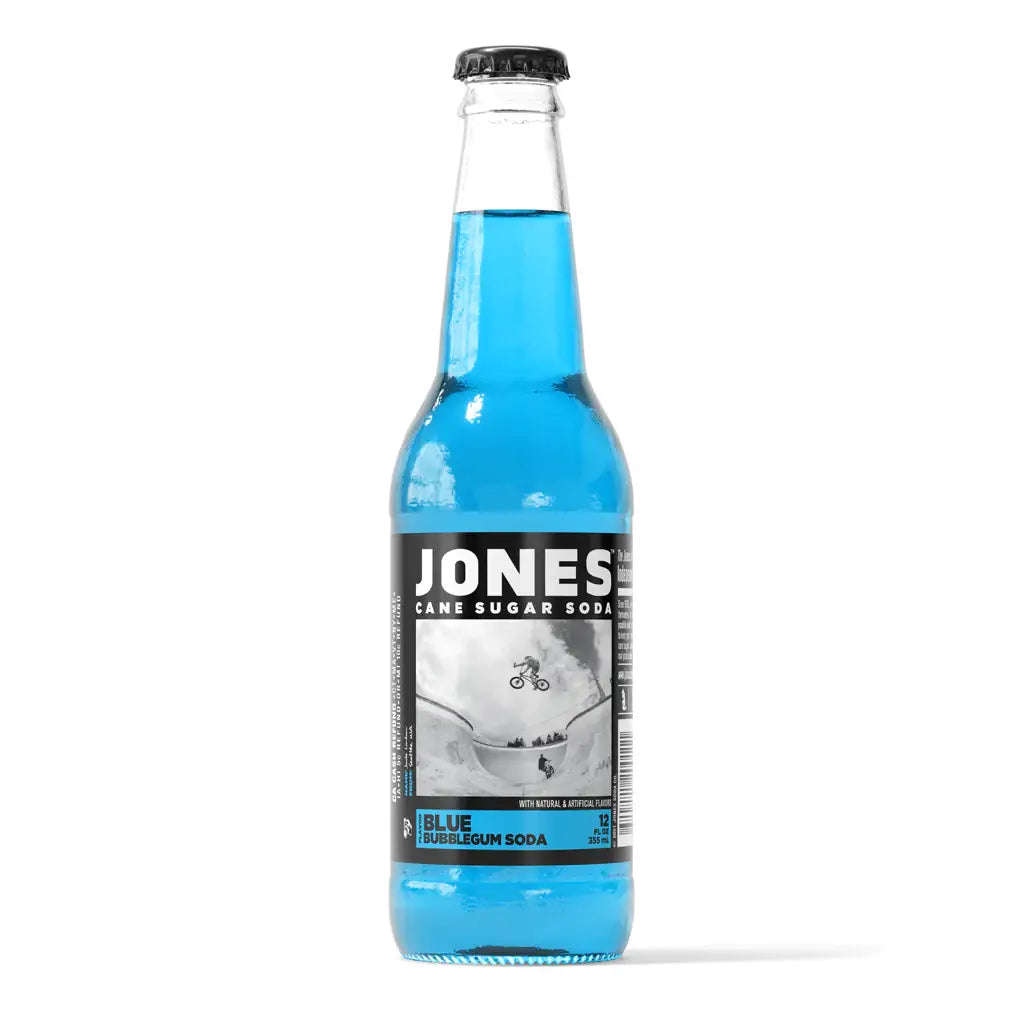 Jones Blue Bubblegum Cane Sugar Soda