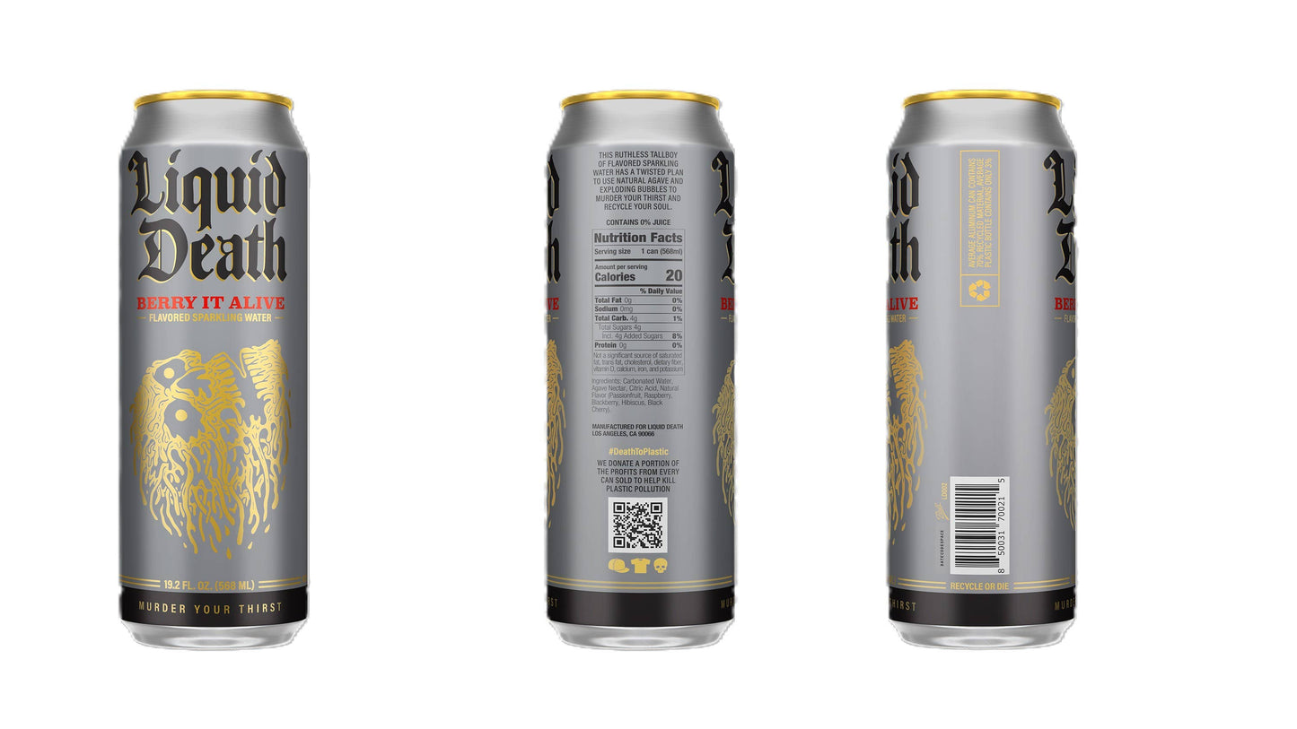 Liquid Death Berry It Alive Sparkling Water 19.2oz