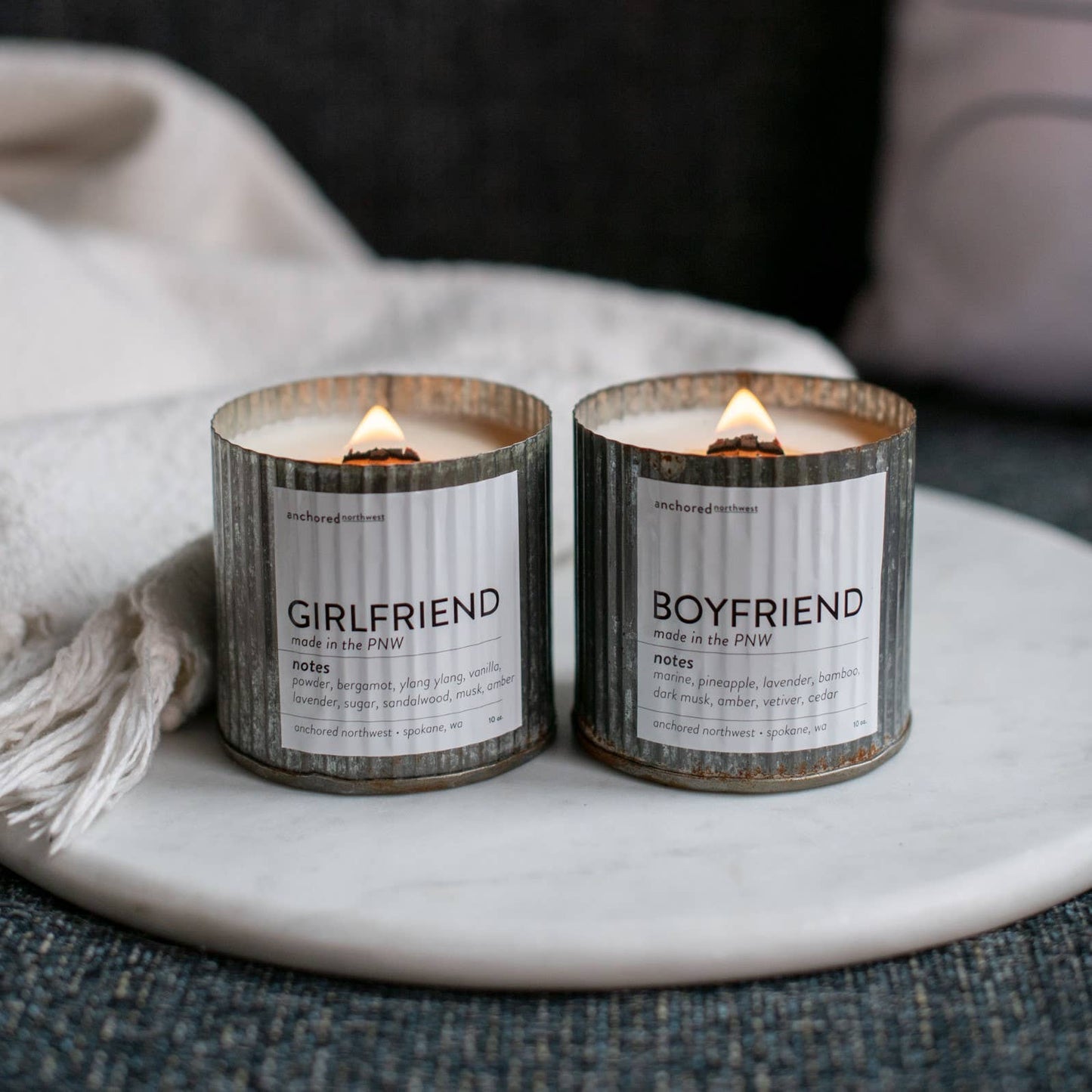 Girlfriend Rustic Vintage Farmhouse Wood Wick Candle: 10oz