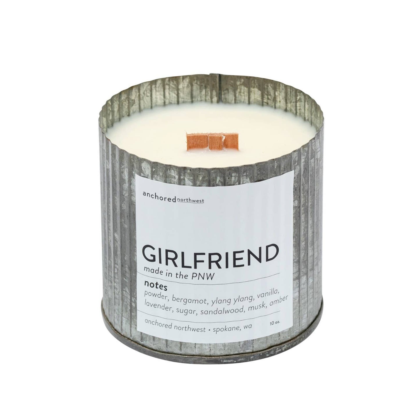 Girlfriend Rustic Vintage Farmhouse Wood Wick Candle: 10oz
