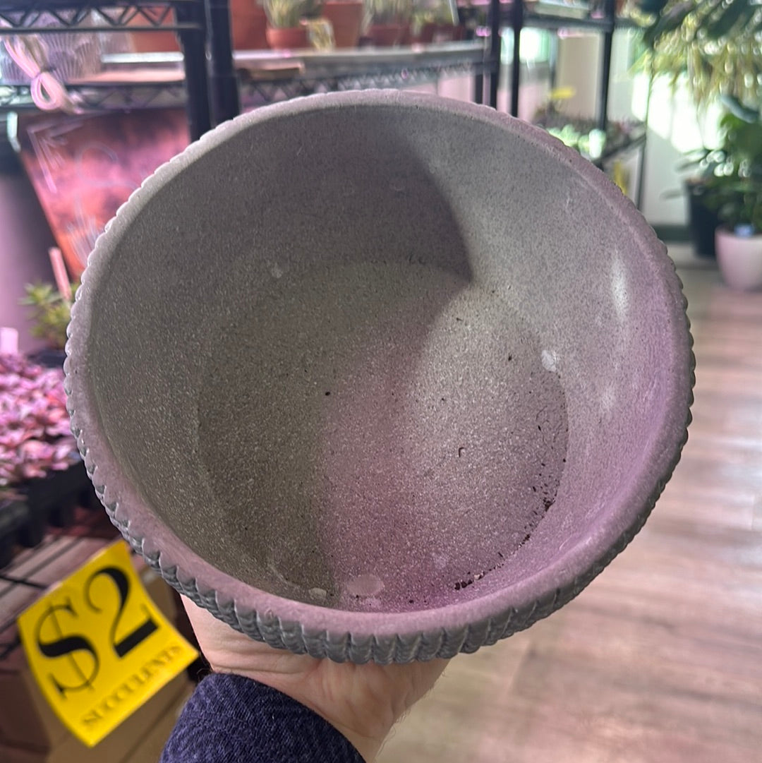 7" Round Gray Pot (#8647)