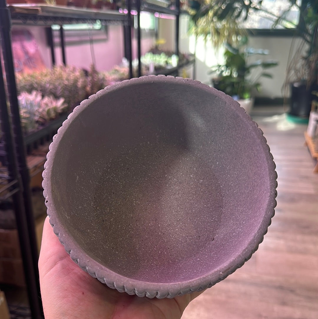 6" Round Gray Pot (#4605)