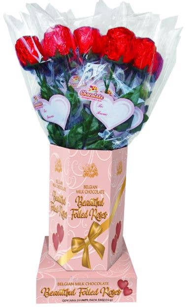 Belgian Milk Chocolate Foiled Rose in Vase