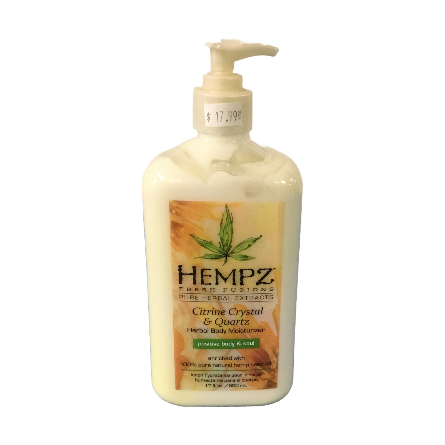 Herbal Body Moisturizer - Citrine Crystal & Quartz - 17 oz