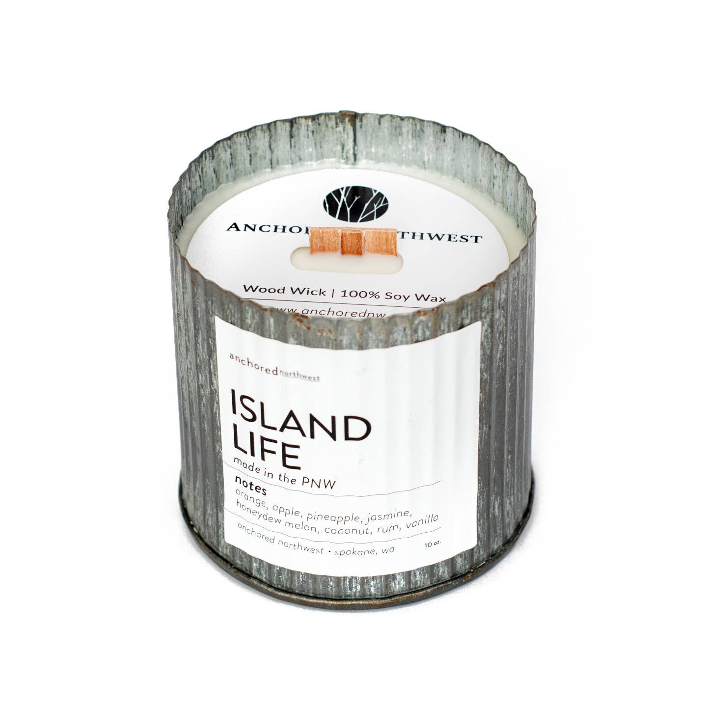 Island Life Wood Wick Rustic Farmhouse Soy Candle